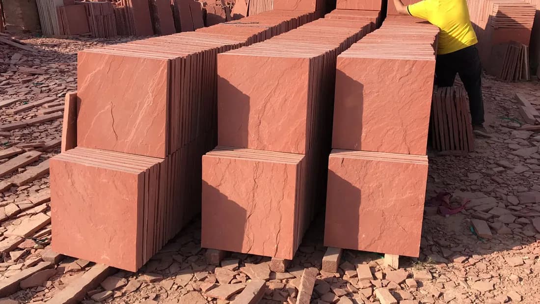 Red Natural Sandstone Paving Slabs
