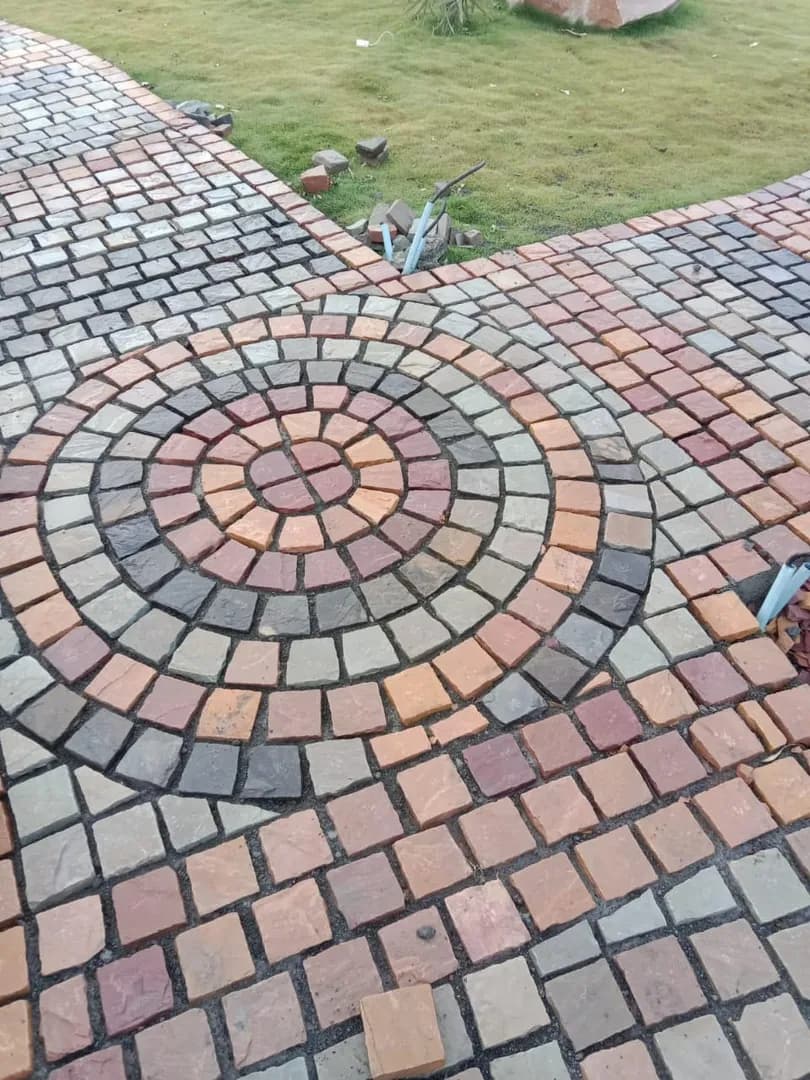 Multicolour Natural Sandstone Cobbles & Setts