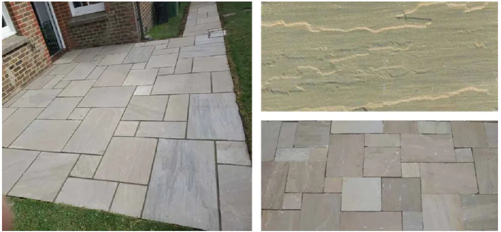 Olive Green Natural Sandstone Paving Slabs